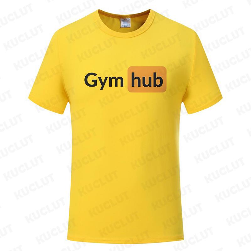 Gym Hub Print Men's T-Shirt Oversize Funny Graphic Tees for Men Summer Tops T Shirt for Men Clothing Fashion T Shirt Casual Tee