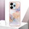 For Xiaomi Redmi 13 4G Case with IMD Marble Flower Pattern TPU Mobile Back Cover