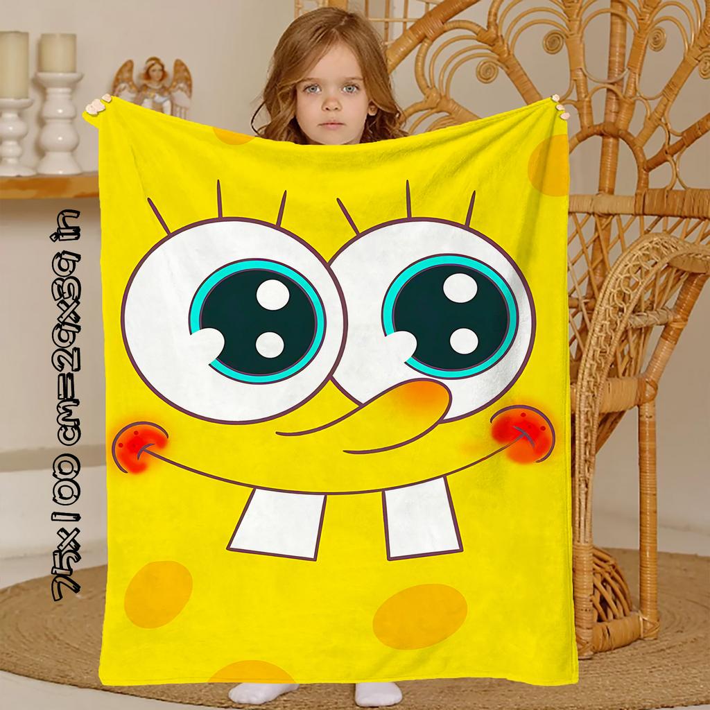 SpongeBob SquarePants Knee Blanket Throw Blankets for Winter Microfiber Oversized Baby Lightweight Flannel Sofa Decoration