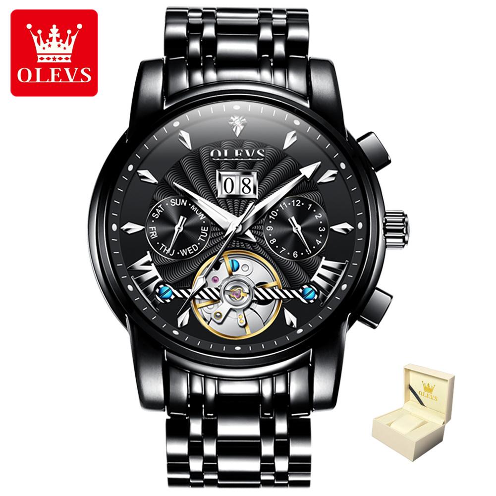 Camiseta nueva para hombre, Tusso Flying Wheel, reloj mecánico completamente automático, reloj multifuncional para hombre