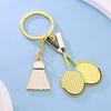 Keychain Pendant Lightweight Metal Sports Keychain Badminton Table Tennis Squash Racket Charm Key Holder