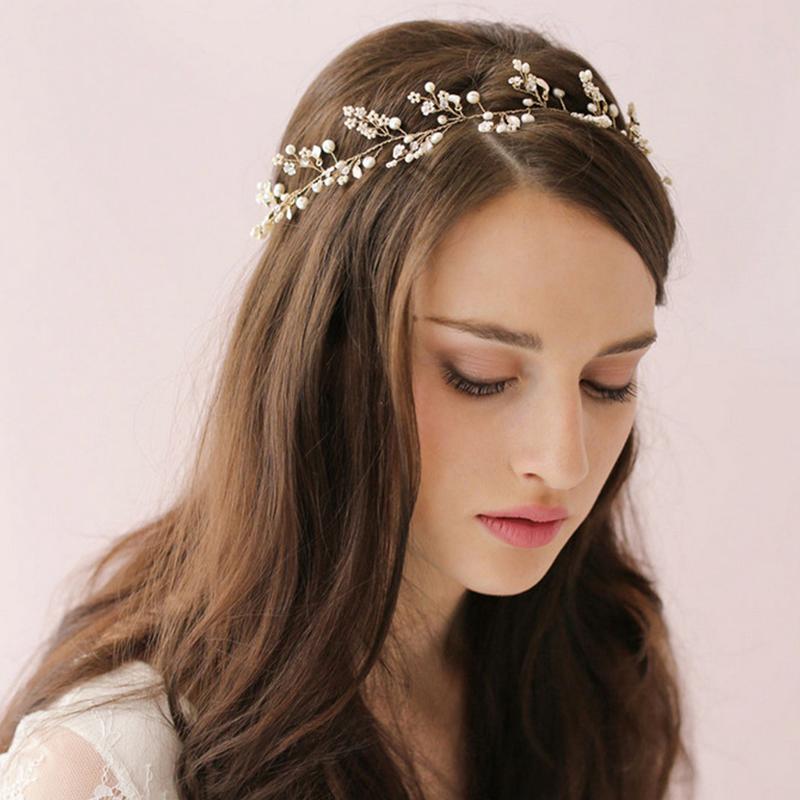 1PC Leaf Headband Simplicity Alloy Elegant Accessories Gift Headband Wedding Bead Bride Handmade