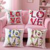 Creative Love Pattern Romantic Modern Art Cushion Cover Pillow Case Soft Skin Friendly Fabric  Concealed Zipper