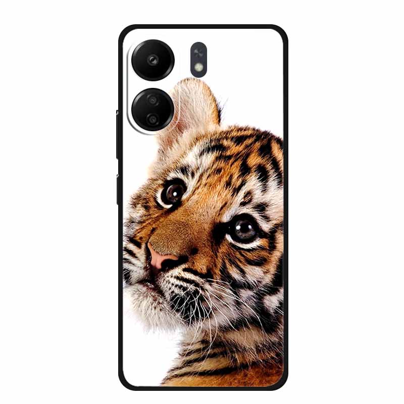 Phone Cases for Redmi 13C 13R Soft Silicone TPU Cover for Xiaomi Redmi13 C R Animal Wolf Funda Vividly Lion Tiger Capa 13 C R