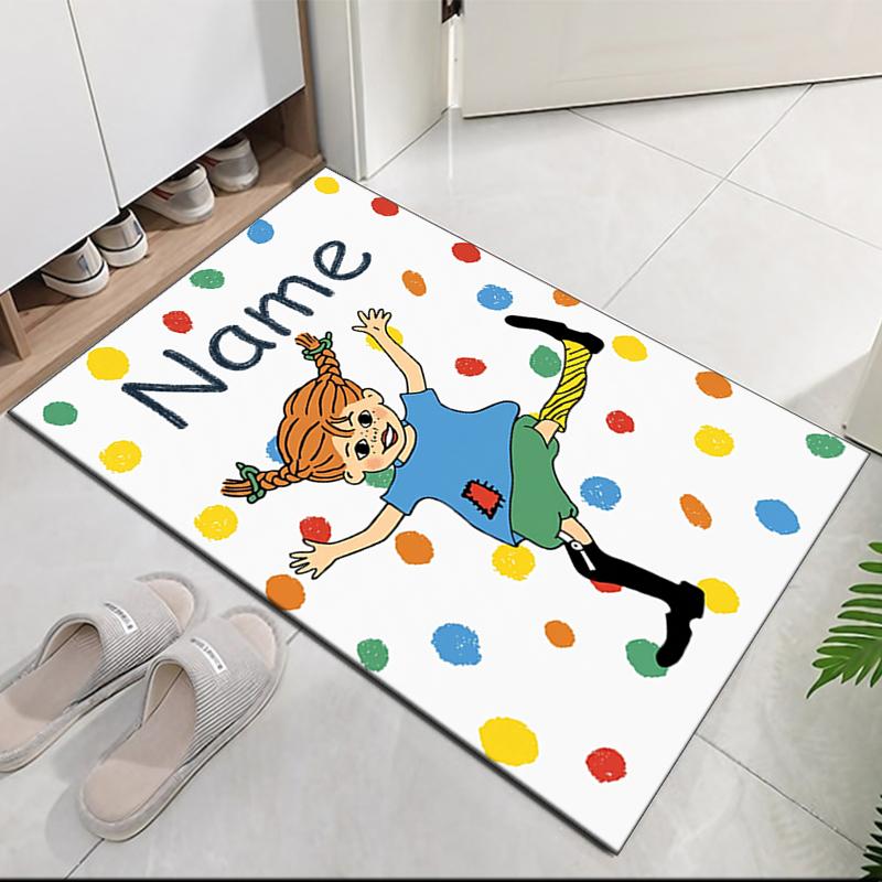 Custom Name Pippi Printed Carpet Rug For Office Chair Living Room Bedroom Kitchen Room Decor Gifts