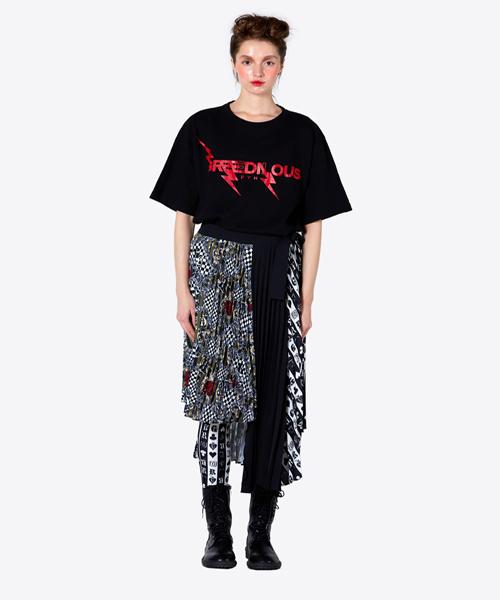 Greedius Print Austere Pleated Skirt