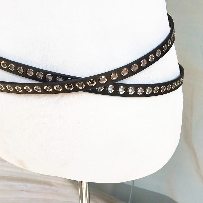 Spring Summer Double Circle Belt For Women Simple Waist Chain Any Knot Matching Belt Lengthened Leather