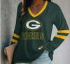 2024 Women's V-Neck NFL Team Long Sleeve T-Shirt with 3D Print Design