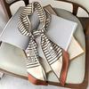 Silk Scarf: Long, Narrow, High-End Print for Spring and Summer - Versatile as Shirt Ribbon, Belt, or Hair Tie.