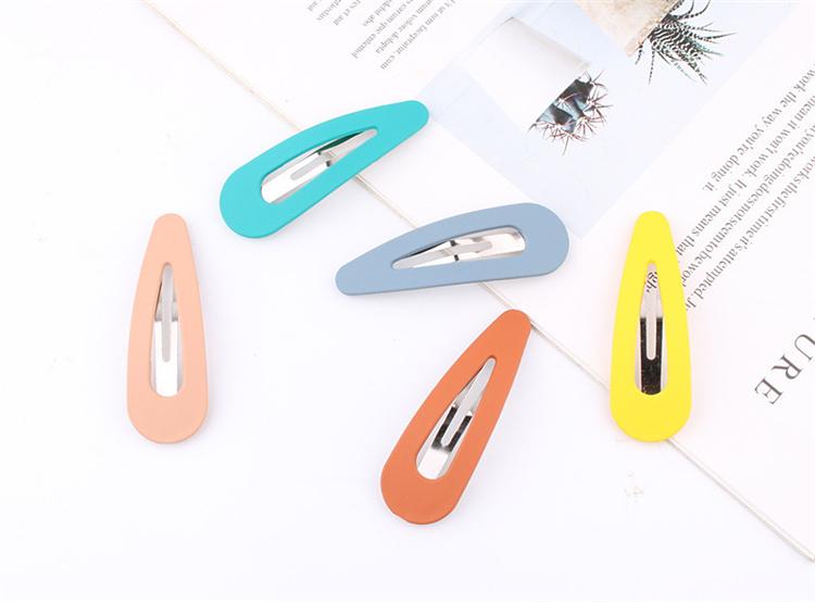 PL Water Drop Type Matte Texture Bb Clip Candy Color Cross Word Korean Girl Heart Hair Clip