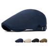Solid Color Flat Cap Unisex Ivy Gatsby Newsboy Hat Adjustable Driving Cabbie Cap Casual