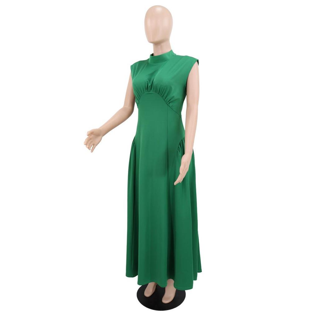Women's Elegant Waist-Tie Solid Color Slim Dress