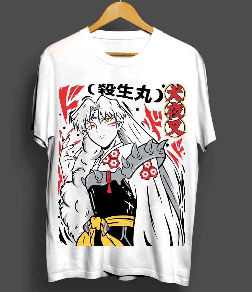 Inuyasha Sesshomaru Tshirt Red Moon Inu Yasha Girl Anime Tshirt White S