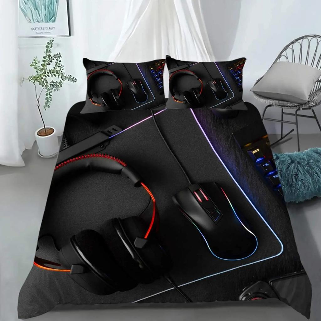 3D Printed Game Gamepad Bedding Set Boys Girls Twin Queen Size Duvet Cover Pillowcase Bed Kids Adult Fashion Home Textileextile