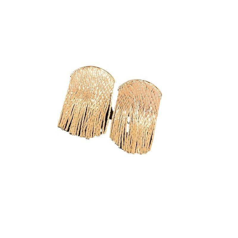 European and American Personalized Metal Fringed Earrings Niche Simple Long Stud Earrings High-end Light Luxury Earrings Women