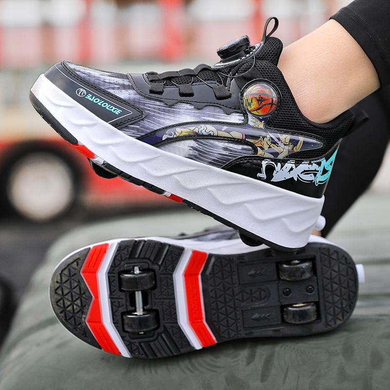 Classmate Boys' New Spring Girls' Sports Invisible Four-Wheel Retractable Roller Skating Children'S Runaway Shoes