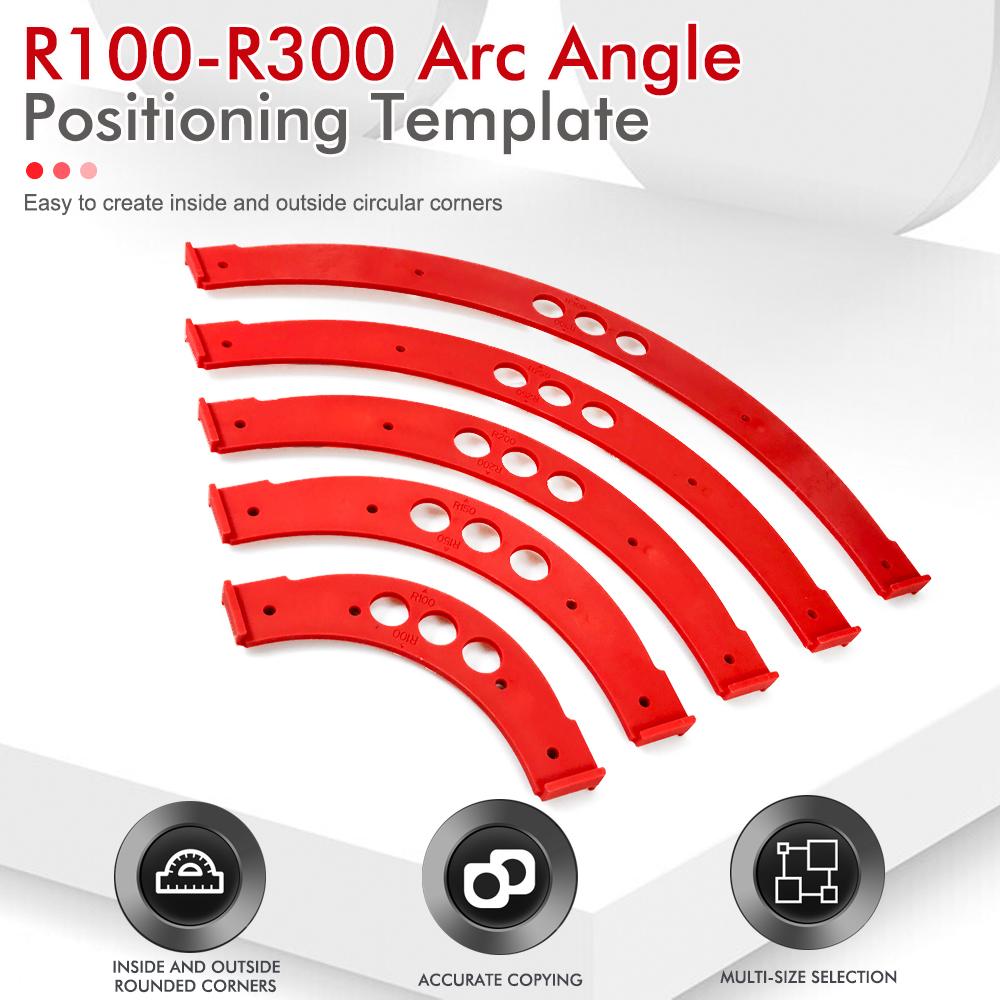 Plastic R100-R300 Radius Jig Woodworking Router Templates Arc Angle Positioning Template Corner Radius Reusable Positioning Tool