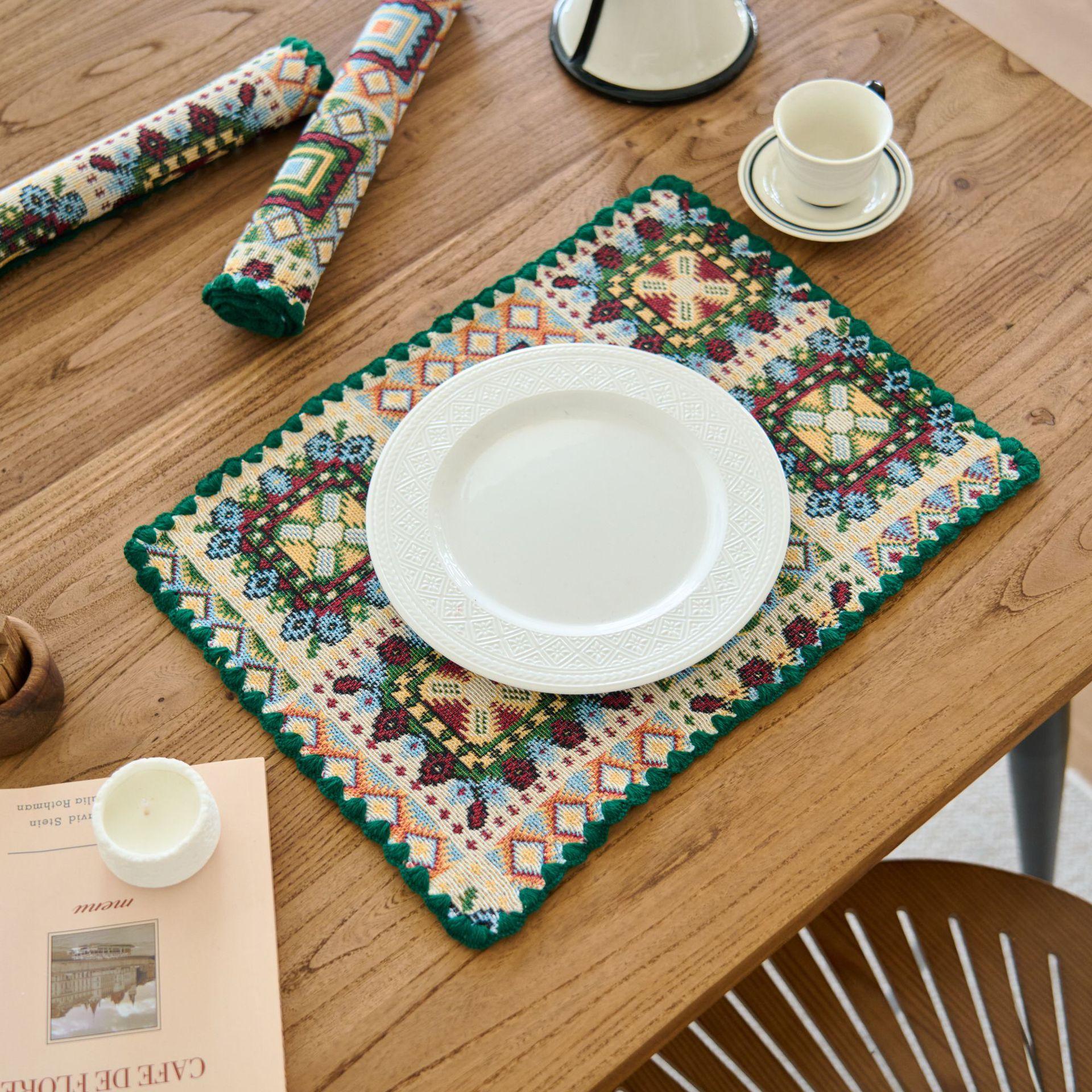 

Плейсмати для обіднього столу Бавовняно-лляні плейсмати Ткані серветки для столу для фермерської кухні Бавовняні серветки 30x45см 30x45cm