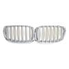 1Pair Car Front Hood Bumper Kidney Grille Grill Single Line Chrome Black For BMW X5 E53 2004 2005 2006 51137113733 51137113734
