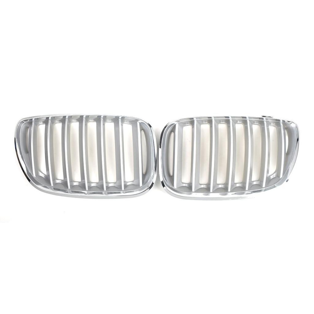 1Pair Car Front Hood Bumper Kidney Grille Grill Single Line Chrome Black For BMW X5 E53 2004 2005 2006 51137113733 51137113734