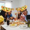 Vtipný klobouk na pizzu, Zábavný doplněk ke kostýmu na Halloween, Potřeby a dekorace na pizza party, Bláznivý hloupý klobouk s plstěnými polevami