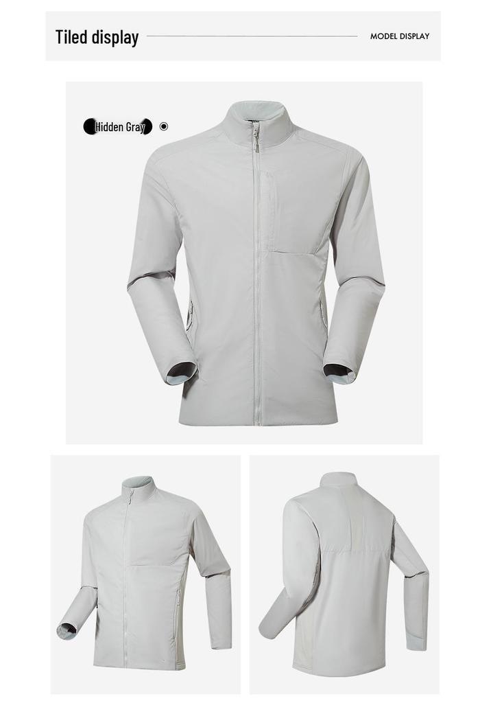 Sunstone Unisex Lightweight Outdoor Cotton Jacket with Stand Collar and Long Sleeves