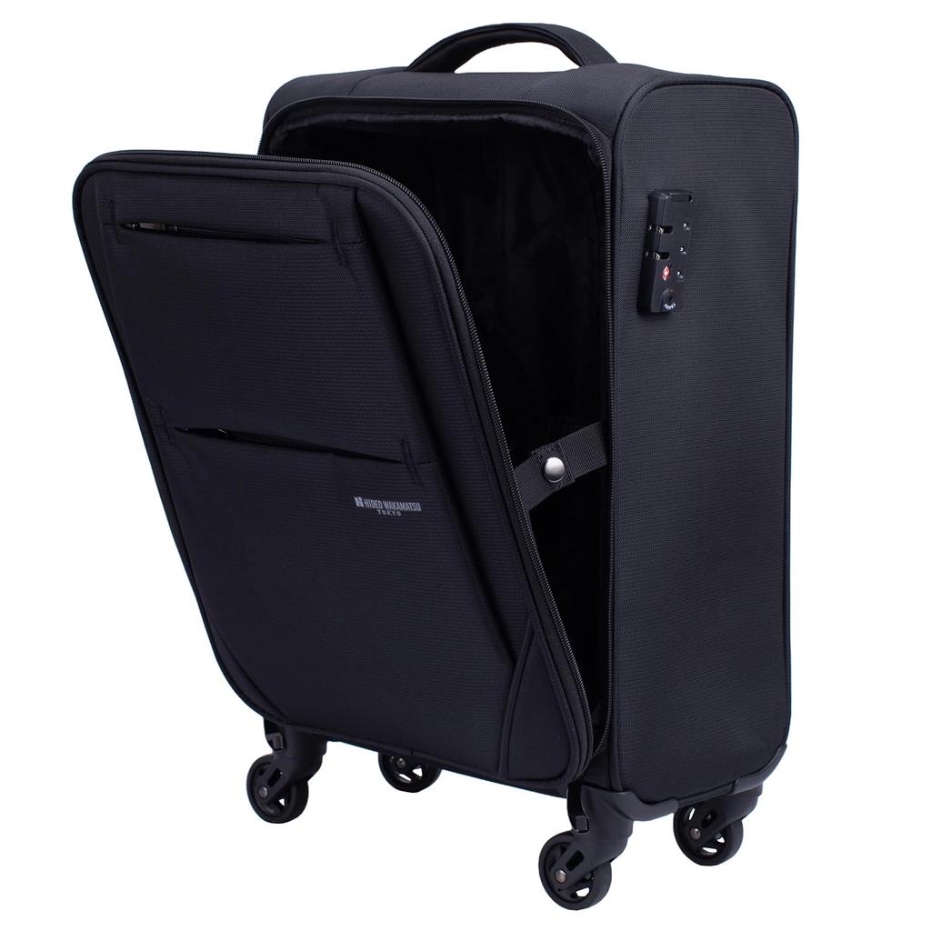 Carry Case Fly III Suitcase Soft Carry Case Ultra Lightweight Zipper TSA Lock Dial Type 27 L Black X Black [Hideo Wakamatsu] Carry-on 85-76700