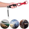 Portable Aluminium Alloy Fishing Grip Gripper Fish Lip Grabber Tool with Weigh Measure Red