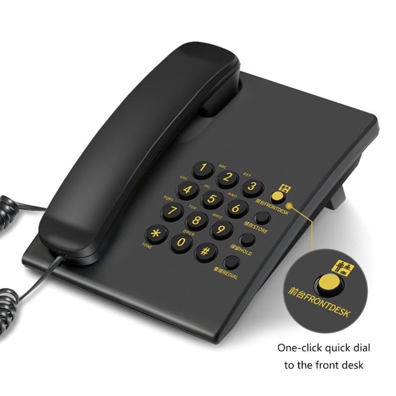 Basic Landline Corded Phone For Elderly Users Easy to Read Buttons And Stable Call Quality