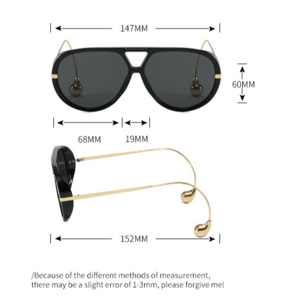 1PC 2025 Óculos de sol da moda europeia e americana masculino piloto barra dupla armação grande metal novos óculos de sol feminino