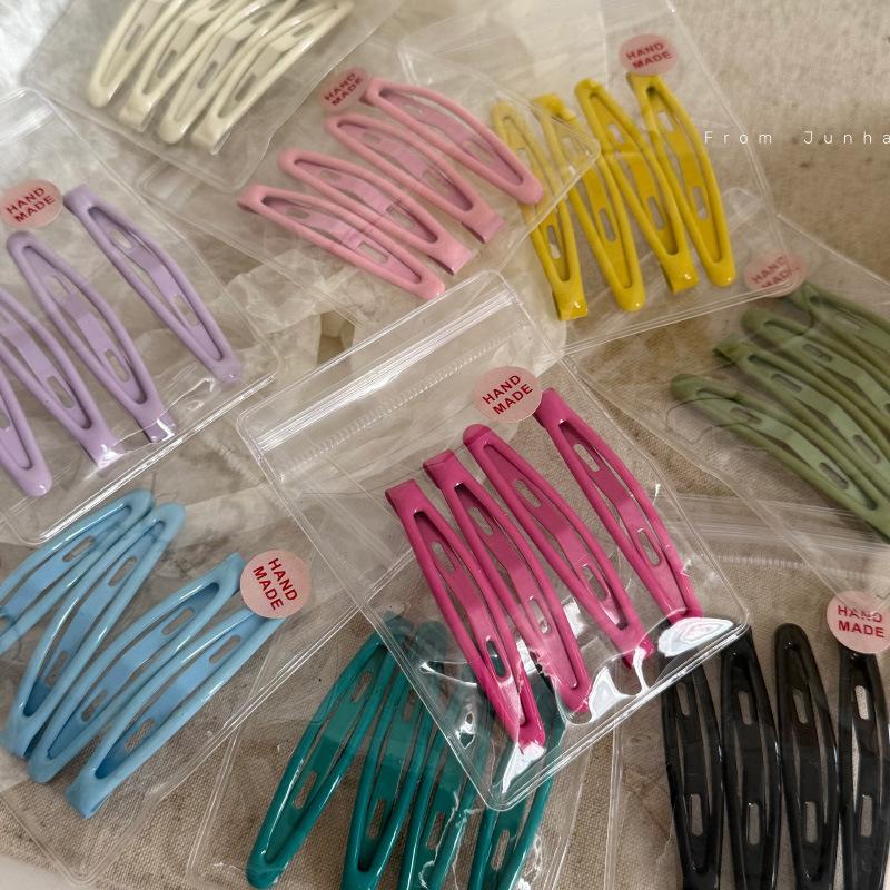 Cute Oil Drop Pea BB Clip Set Broken Hair Bangs Clip Basic Face Wash Makeup Hairpin Edge Clip Hair Accessories