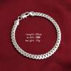 Pure Silver Bracelets For Men 5mm Chain Link Bracelet Bangles Wristband Costume Male Statement Jewelry Accessories Gifts
