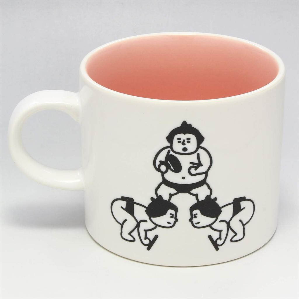 Casual Life Mino Ware Sumo Wrestler Table Tennis 330ml Mug, Edition, K13318,