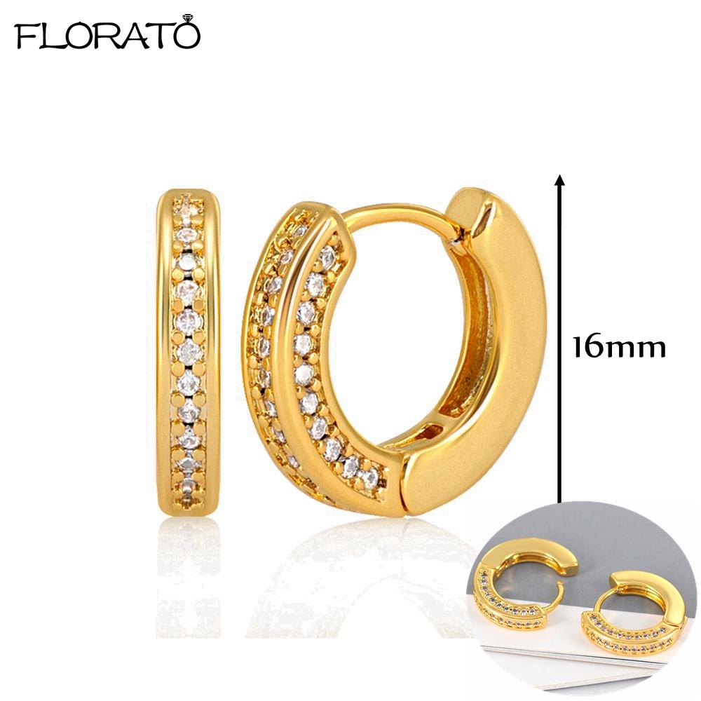 925 Silver Needle 11/13mm Small Hoop Earrings for Women Circle Piercing Huggie Earrings Multicolor Zircon Earrings Party Jewelry