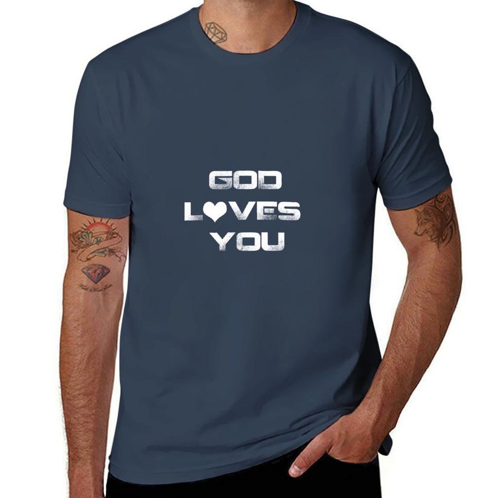 God Loves You TShirt Plus Size Basic Cotton TShirt