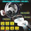 Gas Masks Survival Nuclear and Chemical,Gas Mask with 40mm Activated Carbon Filter,Full Face Respirator Mask with 6001 Filter