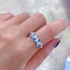 SACE GEMS 925 Sterling Silver 3*4MM Natual Blue Moon Stone Rings for Women Engagement Cocktail Party Fine Jewelry Gift