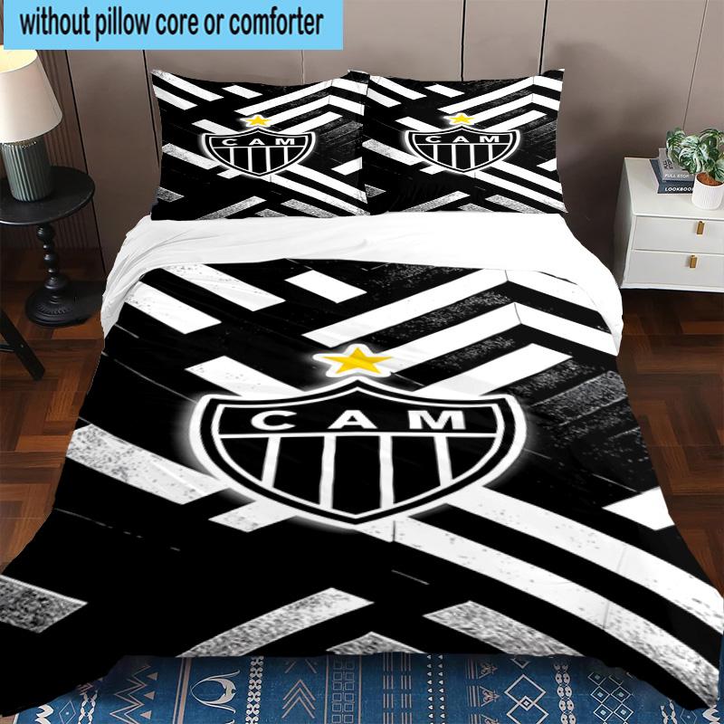3er Set Bettwäsche Clube Atlético Mineiro Mit Wappen Bettbezug Verschluss Enthält 1 Bettbezug & 2 Kissenbezüge Bettwäsche Sets Heimdekoration Geschenke