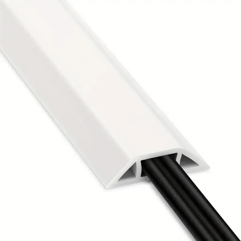 1pc 118.11inX1.57in Floor Cable Cover PVC Cord Protector Hider Power Cable Sleeves Wall Electric Wire Duct Slot Cable Manage