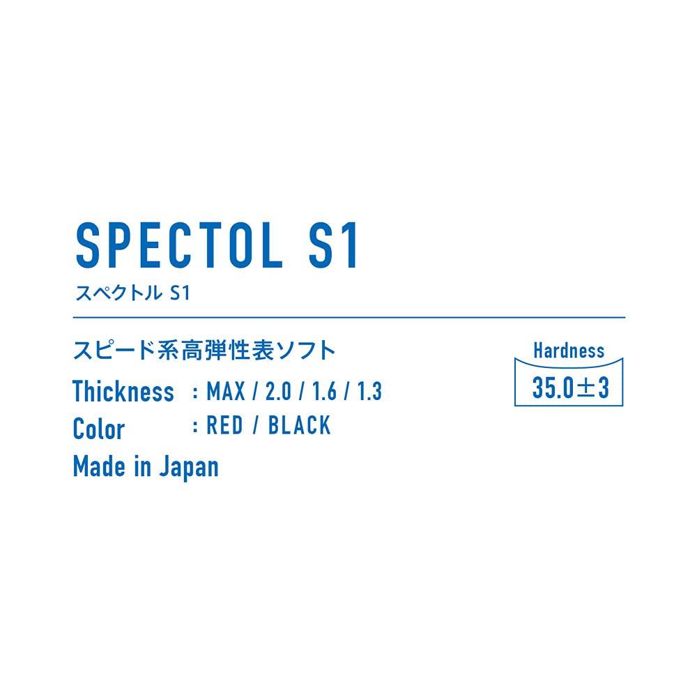 VICTAS Table Tennis Rubber Spectrum S1 Table Soft Speed High Elasticity Standard Black 210010 1.6