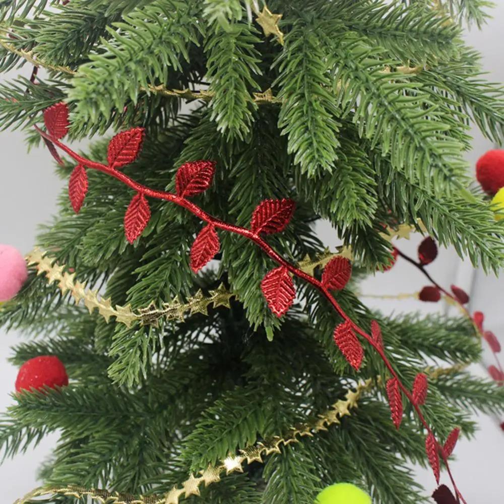 Multi Color Satin Ribbon Ultrasonic Cut Foliage Ribbon Handmade Bow Leaf Trim Tree Ornament