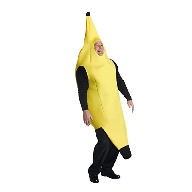 Deluxe Adult Unisex Banana Costume for Halloween Dress up Party & Roleplay Cosplay Spandex Material Funny Ecoparty Outfit