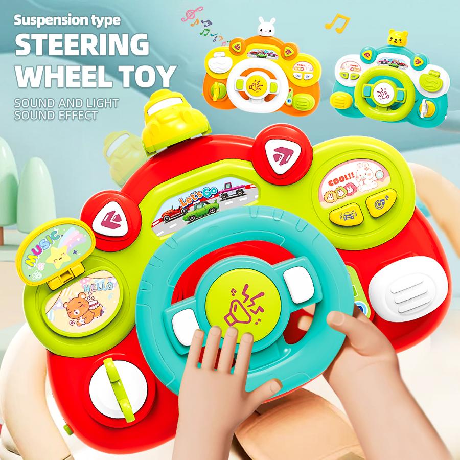 899-180 Simulate Driving Car Steering Wheel Toy with Music and Light Kids Early Educational Toy