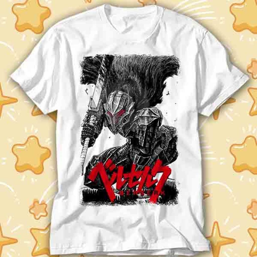 Berserk Guts Armor Black Swordsman 90s Vintage Anime Manga Fan Gift T-Shirt 433