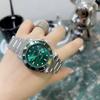 Fashion Large Dial Personalized Watch Women'S Watch Tape Stainless Steel Strap Trend Temperament Neutral Watch Green