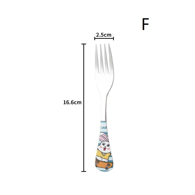 1/4Pcs Animal Cartoon Cute Fork Stainless Steel Children Spoon Fork Children Kids Cutlery Set Tableware Dinnerware Supplies Gift