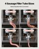 Electric Sausage Stuffer, 25 LBS / 12 L Vertical Meat Stuffer, Stepless Speed Control and Foot Pedal, Stainless Steel Heavy Duty Sausage Filler with 4