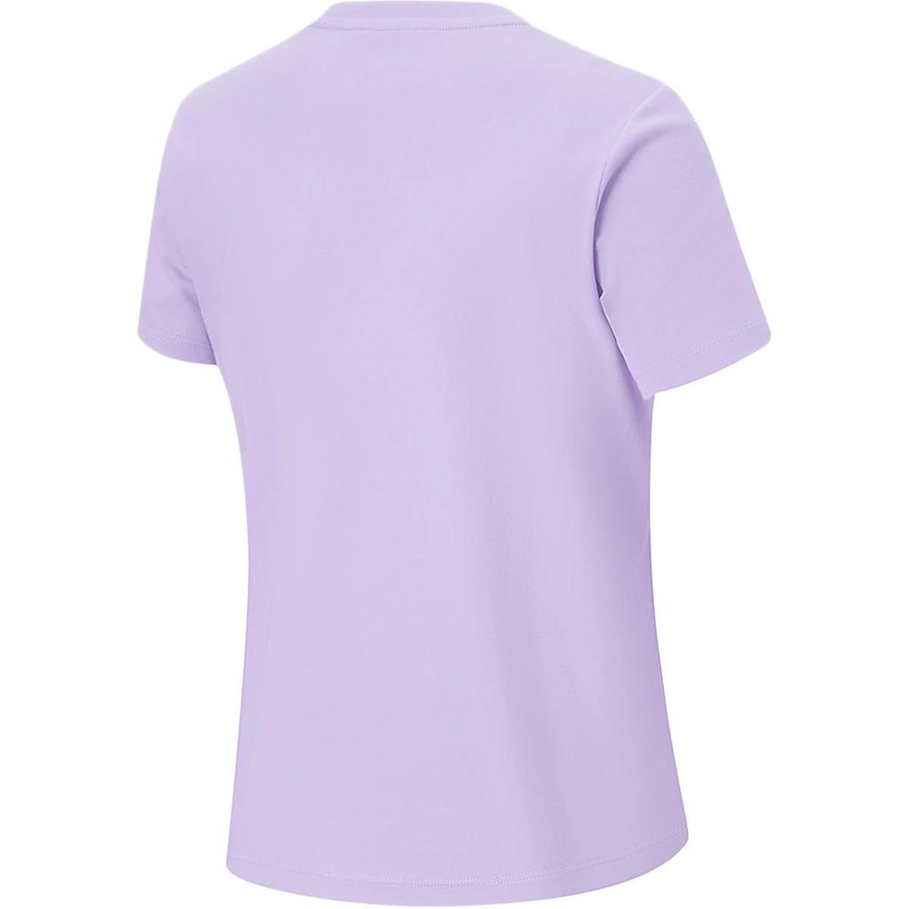 Li Ning Fitness Series Solid Color Round Neck Ice Feel Comfortable Short Sleeve T-Shirt Women T-Shirts Lilac ATSU490-7