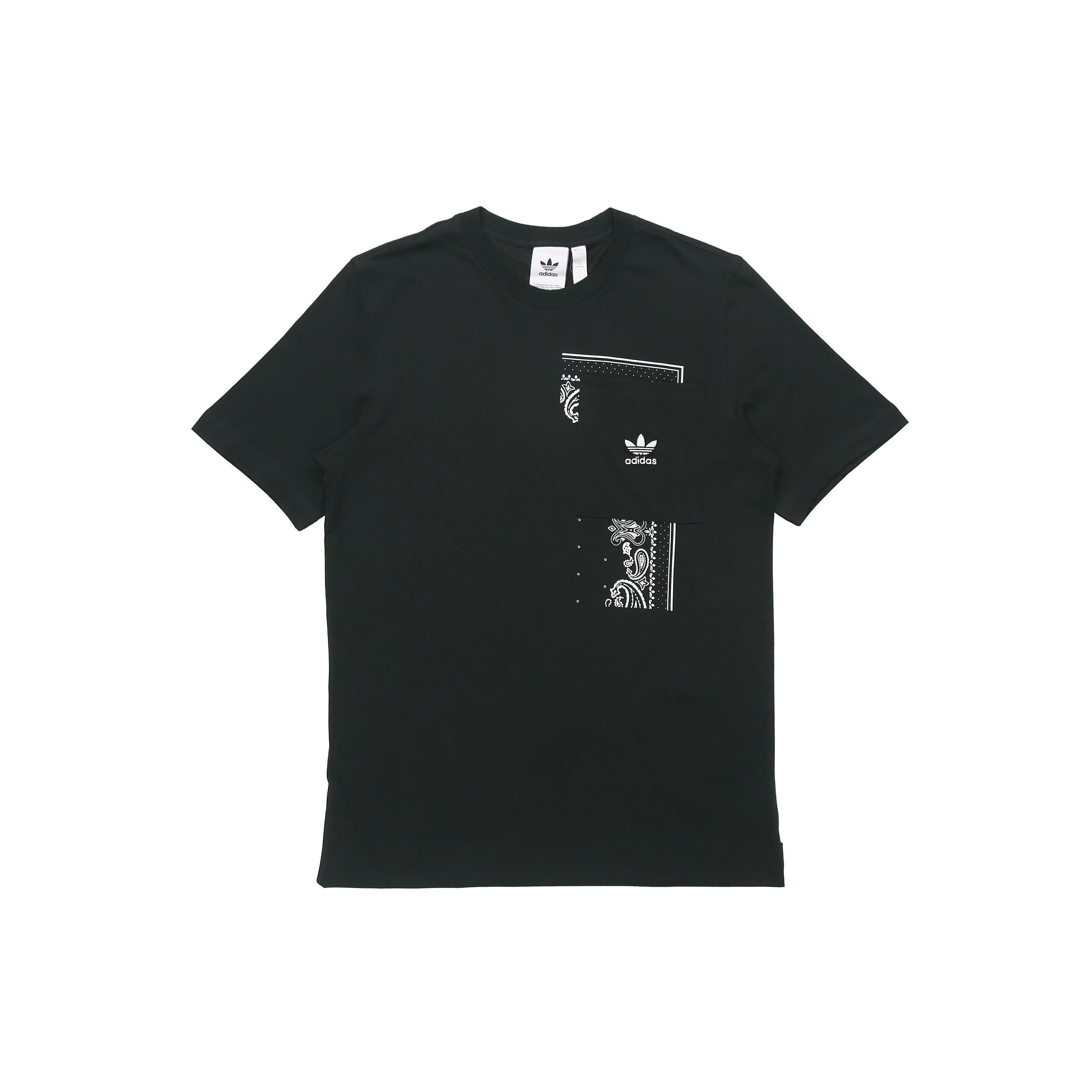 adidas originals Casual Printing Pocket Round Neck Short Sleeve Black Men s DX3658 S