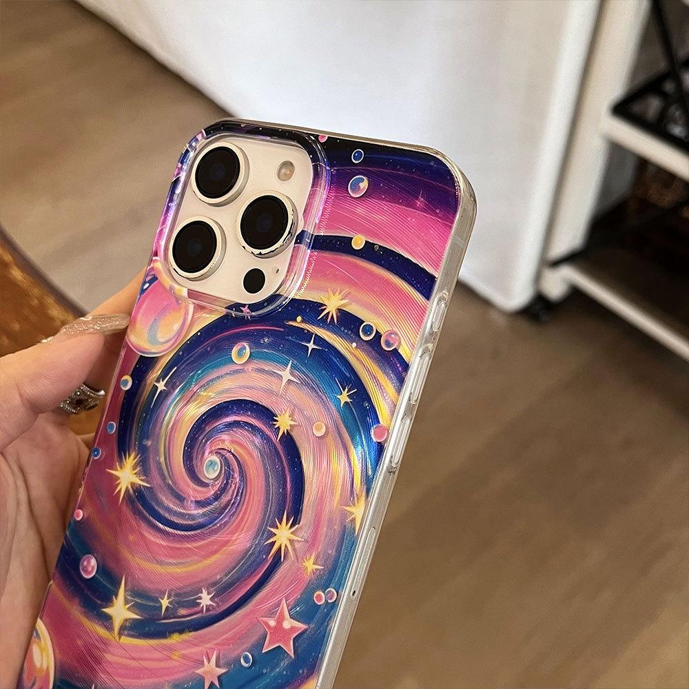 Whirlpool Large Holes Suitable for Apple 16 Mobile Phone Case Iphone15 High End Sense 14 Colorful 13 Soft Border 12p